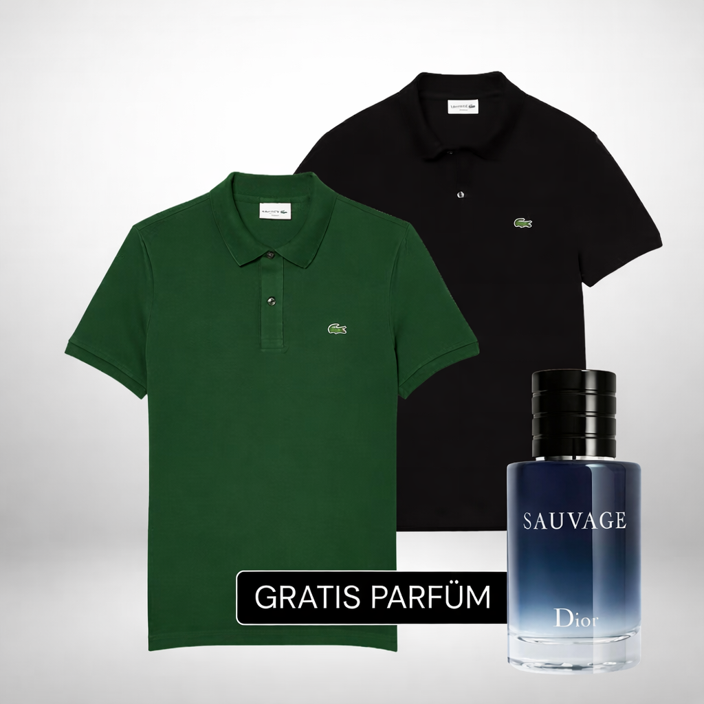 Lacoste Set 2 Polo-Shirts + Dior Sauvage
